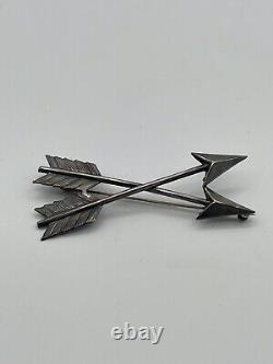 Old Pawn Native American Sterling Silver Large Arrow Brooch