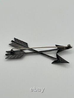 Old Pawn Native American Sterling Silver Large Arrow Brooch