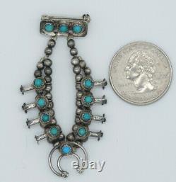 Old Pawn Navajo Minature Silver Squash Blossom Nechlace Pin/Brooch