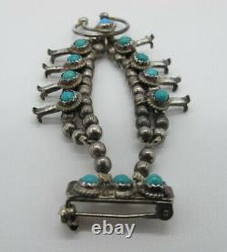 Old Pawn Navajo Minature Silver Squash Blossom Nechlace Pin/Brooch