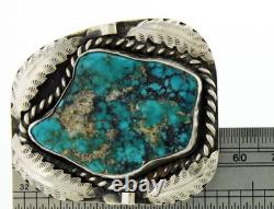 Old Pawn Navajo Native American 925 Sterling Silver Turquoise Brooch Pin 38.5g Old Pawn Navajo Native American 925 Sterling Silver Turquoise Brooch Pin 38.5g