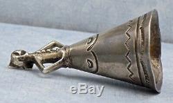 Old Pawn Navajo Native American Sterling Silver Figural Woman Bell