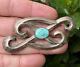 Old Pawn Navajo Native American Sterling Silver Sandcast Turquoise Pin Pendant