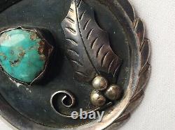 Old Pawn Navajo R. Platero Sterling Silver Turquoise Pendant Brooch Pin 24Grams