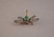 Old Pawn Navajo Silver Dragonfly Pin Brooch Malachite Handstamped Wings