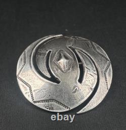 Old Pawn Navajo Stamped Sterling Silver Pin #252