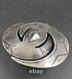 Old Pawn Navajo Stamped Sterling Silver Pin #252