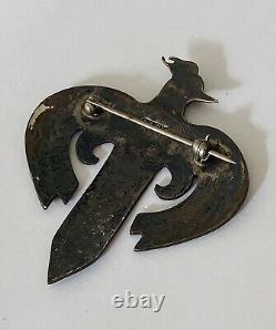 Old Pawn Navajo Sterling Silver Thunderbird Arrow Brooch Pin Hand Stamped