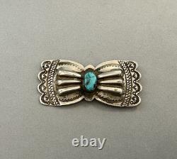 Old Pawn Navajo Sterling Silver and Turquoise Pin 3