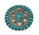 Old Pawn Navajo Turquoise Cluster Brooch Pin Vintage