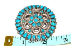 Old Pawn Navajo Turquoise Cluster Brooch Pin Vintage