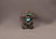 Old Pawn Navajo Sterling Silver And Turquoise Frog Pin