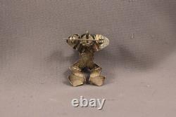 Old Pawn Navajo sterling Silver And Turquoise Frog Pin