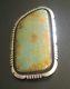 Old Pawn Sterling Silver Turquoise Navajo Pendant Or Brooch Pin Large Stone