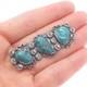 Old Pawn Sterling Silver Vintage Southwestern Bisbee Turquoise Tribal Pin Brooch
