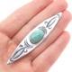 Old Pawn Sterling Silver Vintage Southwestern Tyrone Turquoise Tribal Pin Brooch