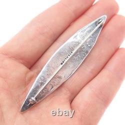 Old Pawn Sterling Silver Vintage Southwestern Tyrone Turquoise Tribal Pin Brooch