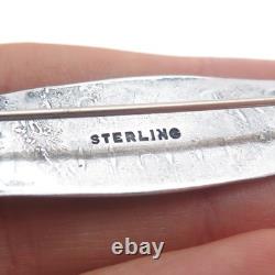 Old Pawn Sterling Silver Vintage Southwestern Tyrone Turquoise Tribal Pin Brooch