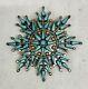 Old Pawn Vera Halusewa Zuni Petit Point Turquoise Brooch Sterling Silver