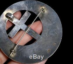 Old Pawn Vintage HOPI Sterling Silver Guild Hallmarked Cross Pin Brooch Pendant