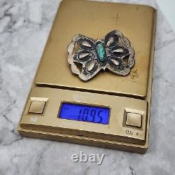 Old Pawn Vintage Navajo Spiderweb Turquoise Pin Brooch
