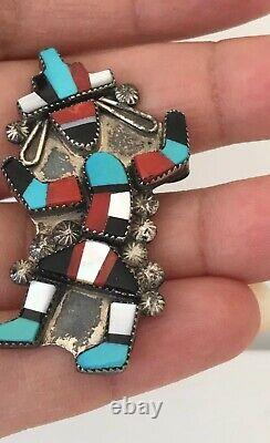 Old Pawn Vintage Sterling Silver Zuni Kachina Rainbow Dancer Pin/pendant