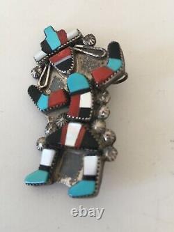 Old Pawn Vintage Sterling Silver Zuni Kachina Rainbow Dancer Pin/pendant