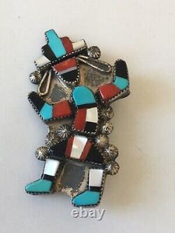 Old Pawn Vintage Sterling Silver Zuni Kachina Rainbow Dancer Pin/pendant