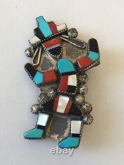 Old Pawn Vintage Sterling Silver Zuni Kachina Rainbow Dancer Pin/pendant