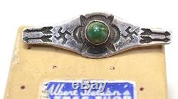 Old Pawn vtg Navajo Trading Post Pin Whirling Logs Turquoise Silver Fred Harvey