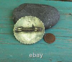 Old Vintage Native American Silver Blue Green Turquoise Cluster Pin Brooch