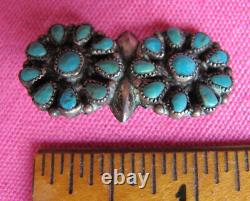 Old Vintage ZUNI TURQUOISE STERLING SILVER TURQUOISE MINIATURE CHILD PINFREE H