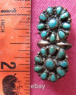 Old Vintage ZUNI TURQUOISE STERLING SILVER TURQUOISE MINIATURE CHILD PINFREE H