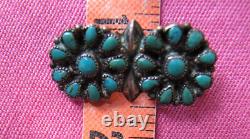 Old Vintage ZUNI TURQUOISE STERLING SILVER TURQUOISE MINIATURE CHILD PINFREE H