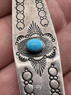 Old pawn native american turquoise sterling silver hair pin