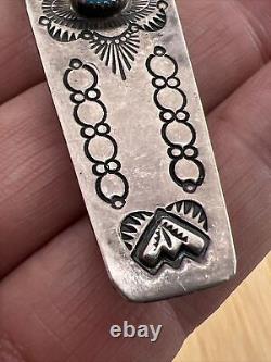 Old pawn native american turquoise sterling silver hair pin