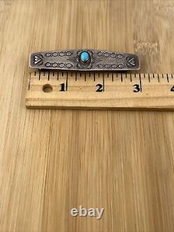 Old pawn native american turquoise sterling silver hair pin