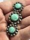 Old Pawn Native American Turquoise Sterling Silver Pin Brooch