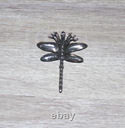 Older Navajo Sterling Silver 925 Stamped DRAGONFLY Brooch Pin