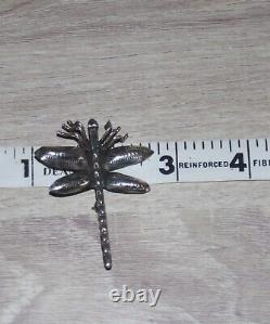 Older Navajo Sterling Silver 925 Stamped DRAGONFLY Brooch Pin