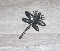 Older Navajo Sterling Silver 925 Stamped DRAGONFLY Brooch Pin