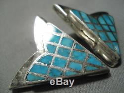 One Of The Best Vintage Navajo Turquoise Sterling Silver Collar Protectors