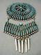 One Of The Finest Vintage Zuni Navajo Turquoise Sterling Silver Pin Old