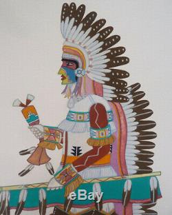 Original MICHAEL PADILLA Oyegi Pin DANCER PAINTING Native American San Juan P