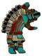 Pablita Quam Zuni Native American Silver Inlay Rainbow Man Pendant Brooch / Pin