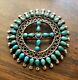 Palo Alto. 925 Sterling Silver & Turquoise Navajo Round Brooch 2