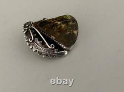 Peterson Johnson Navajo Turquoise Sterling Silver Pin/Pendant