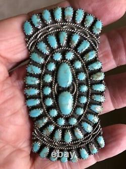 Petit Point LARRY MOSES BEGAY LMB Sterling Silver & Turquoise Pin/Pendant