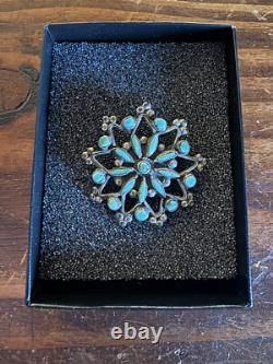 Petite Point Vintage Turquoise Pin