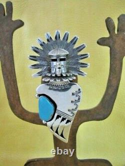 Pin Pendant by NM Nelson Morgan Eagle Kachina Sterling & Turquoise Navajo